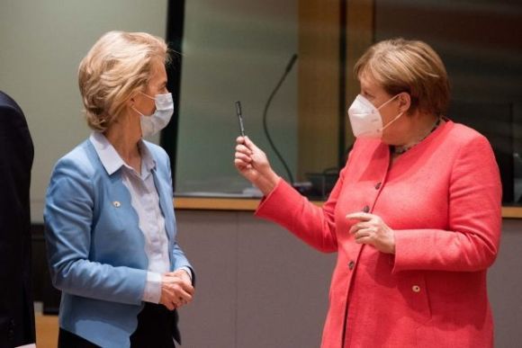 German Councellor Angela Merkel and EC's President Von der Leyen
