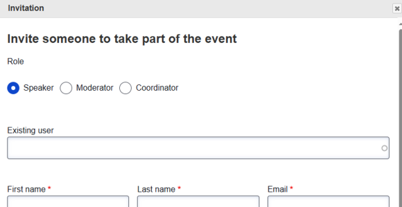 Invitation popup screenshot